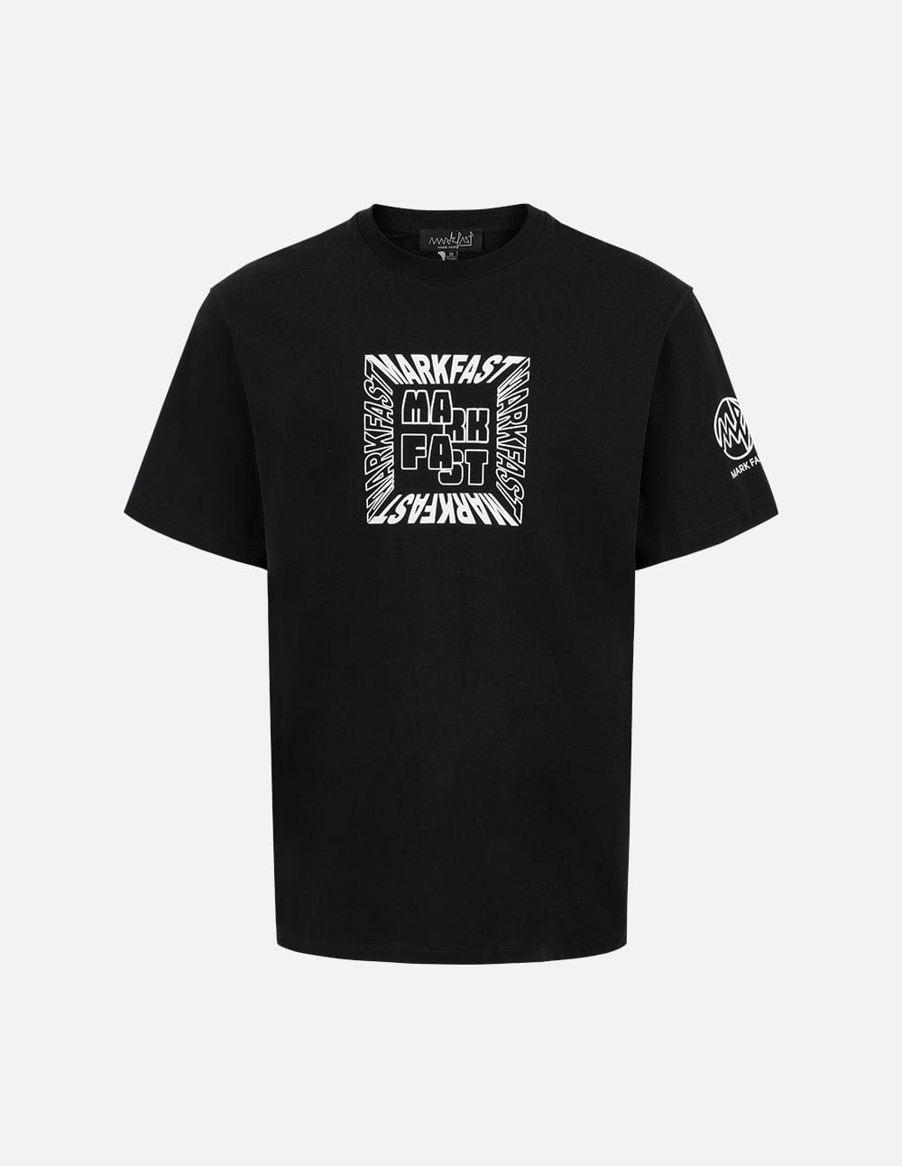 Men's Black Printed Loose Cotton T-Shirt