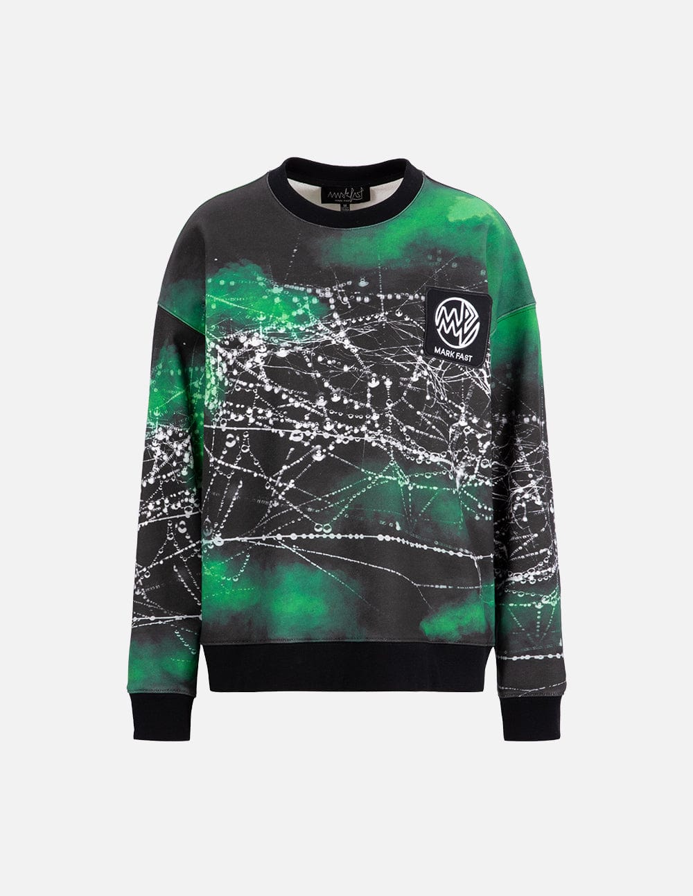 Couple Style Black Positioning Printed Cotton Sweater