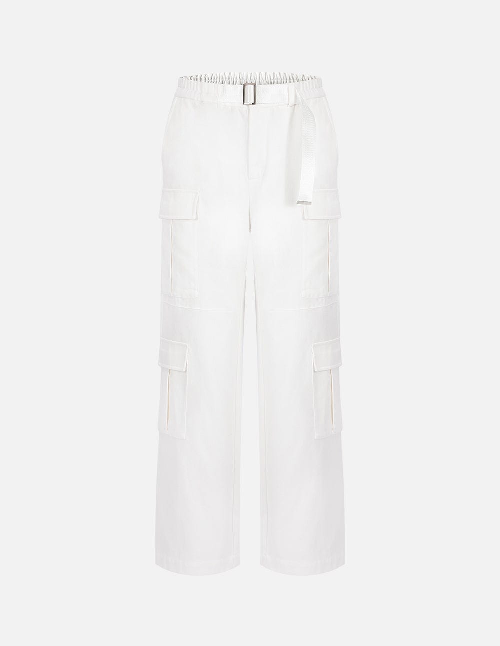 Women's White Workwear Wide Leg Pants