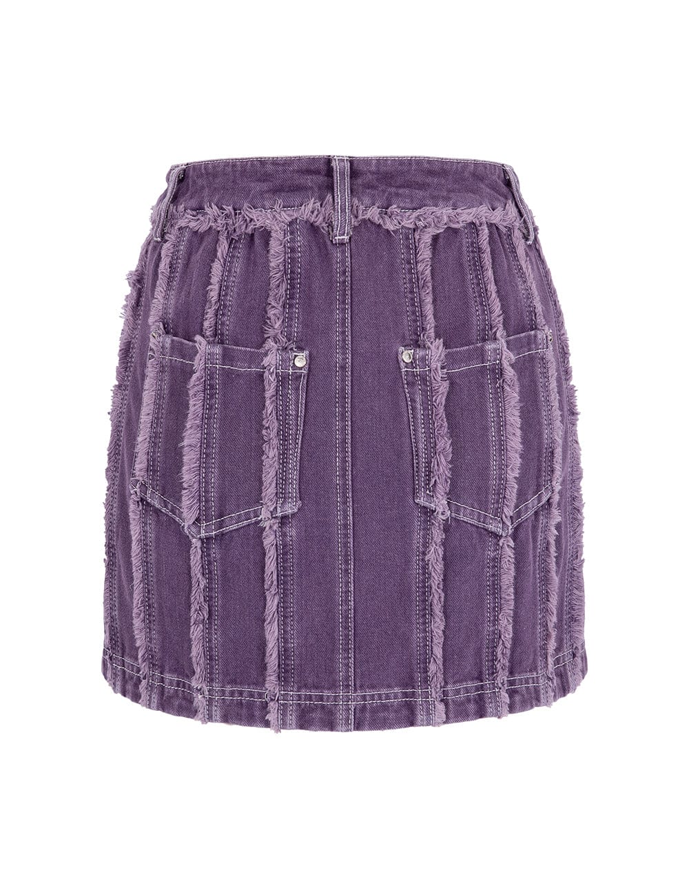 Ladies Purple Denim Short Skirt