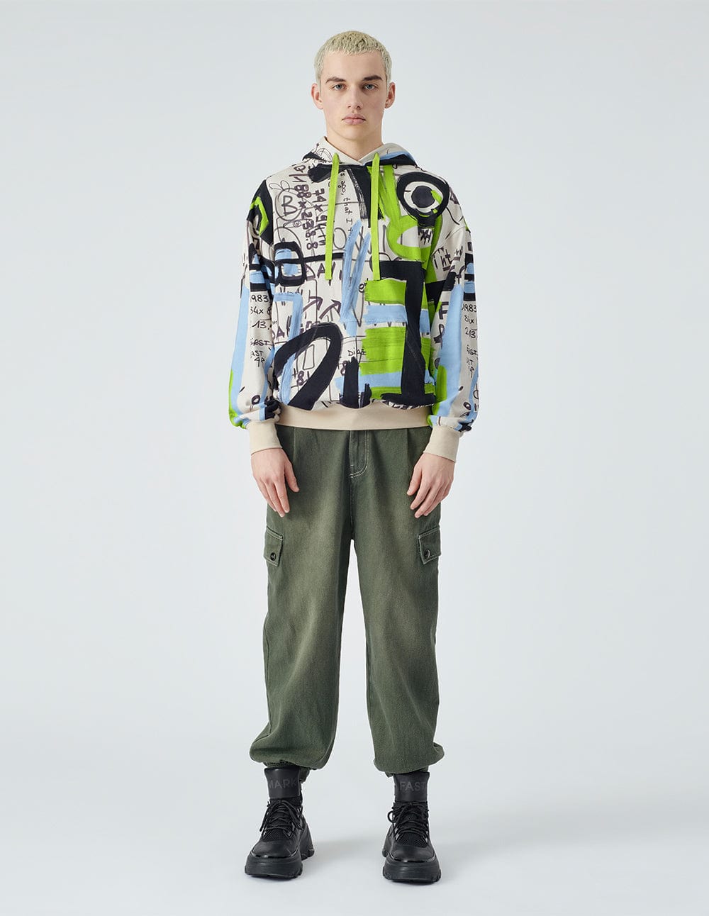 Unisex Recycled Graffiti Print Hoodie