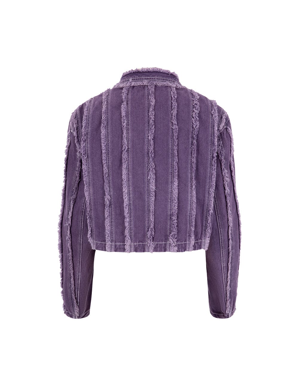 Ladies Purple Denim Cropped Jacket