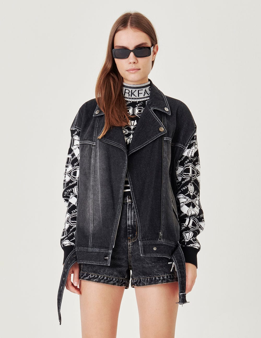 Couple Jacquard Knitted Denim Jacket