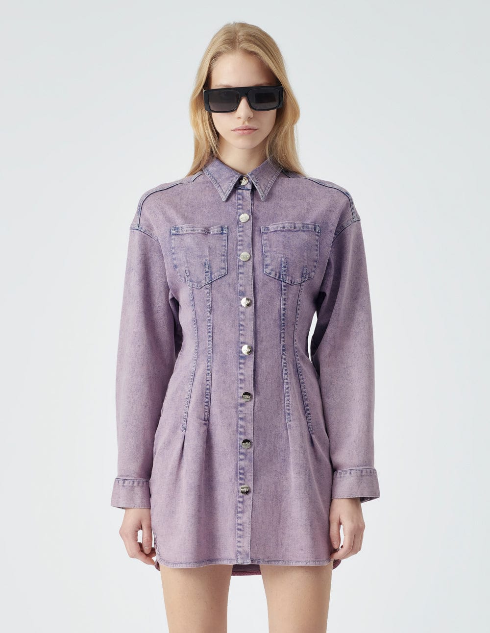 Women's lavender purple denim dress