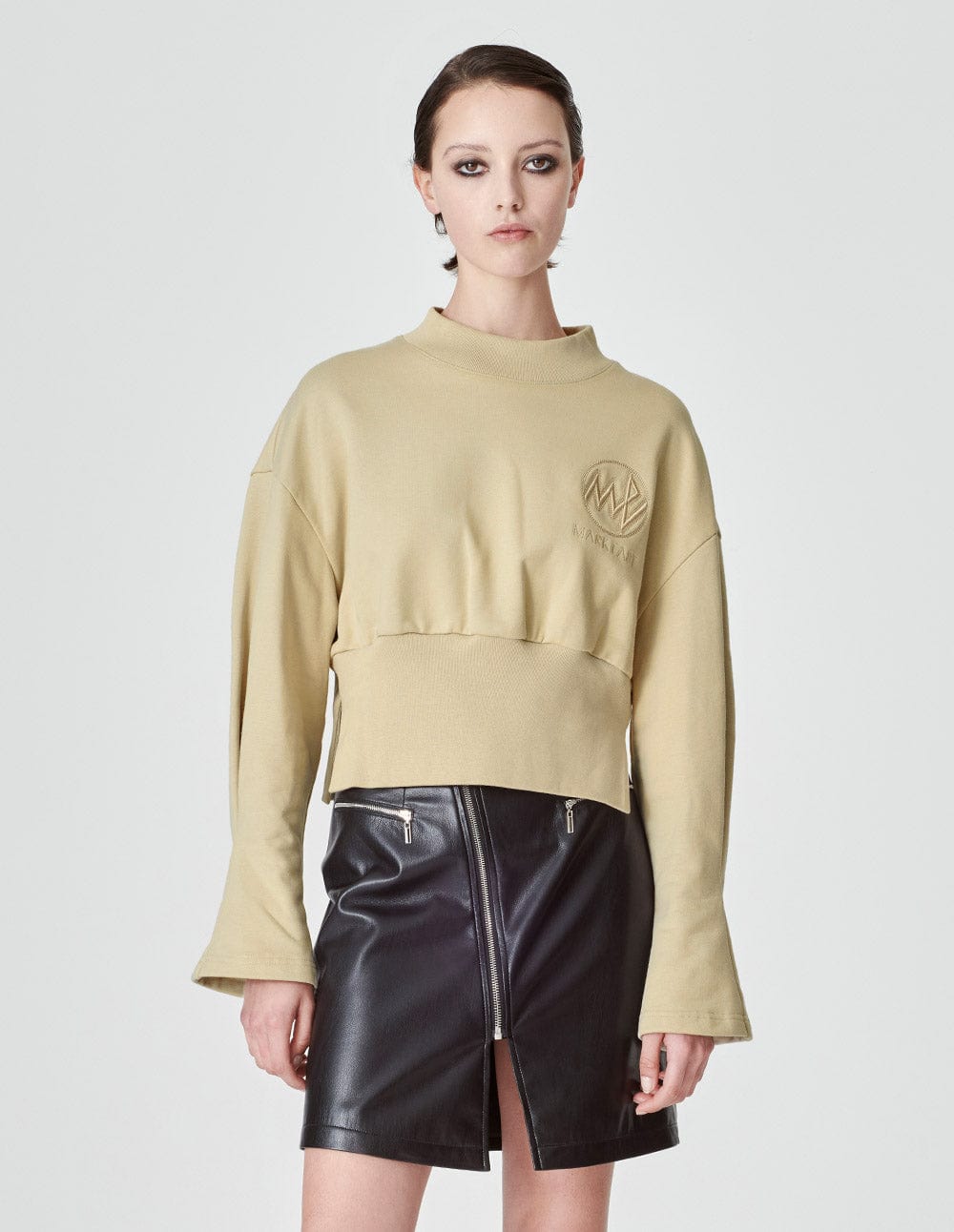 Women's Pure Cotton Embroidered Trumpet Sleeve Sweater