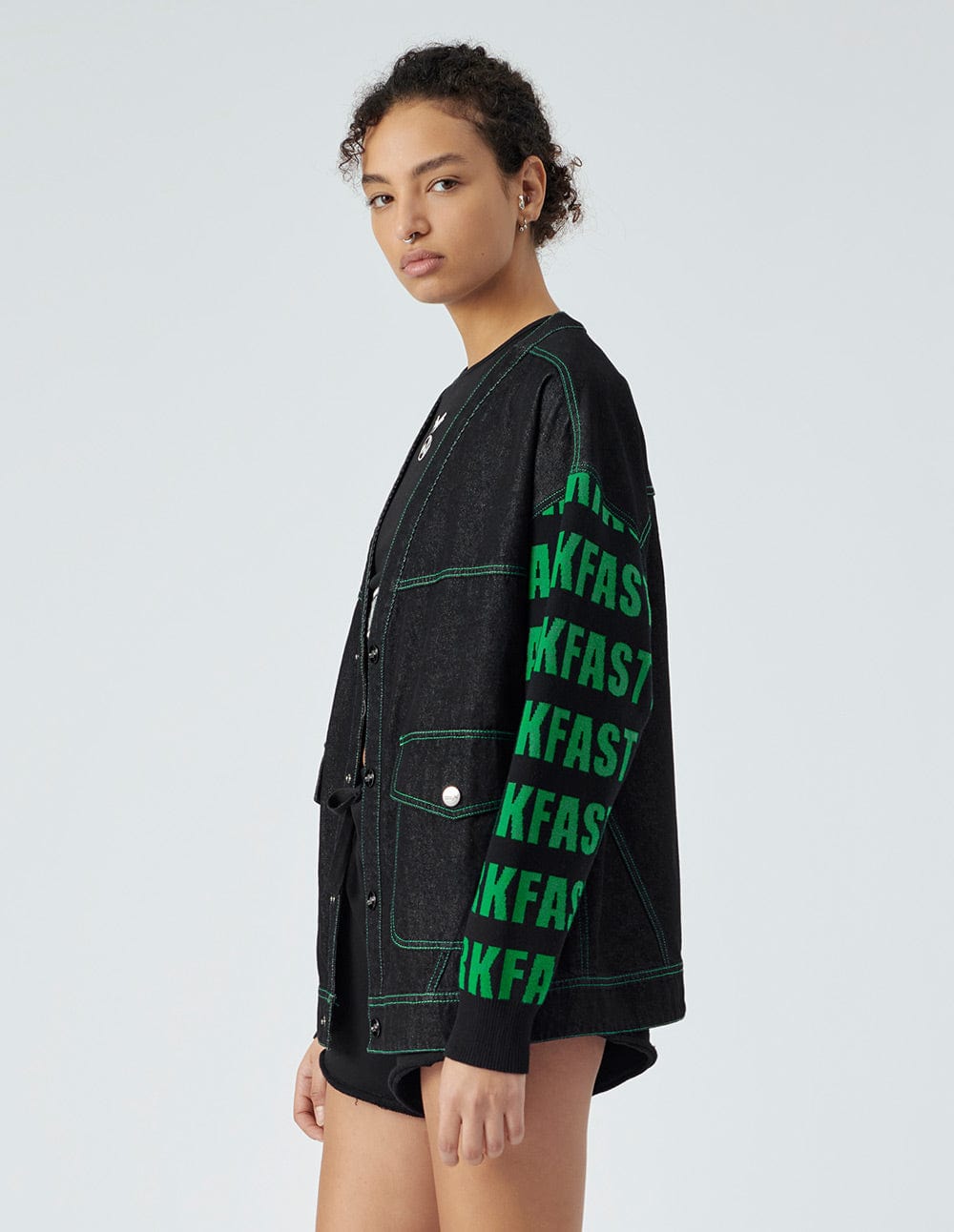 Unisex Knitted Stitched Denim Jacket