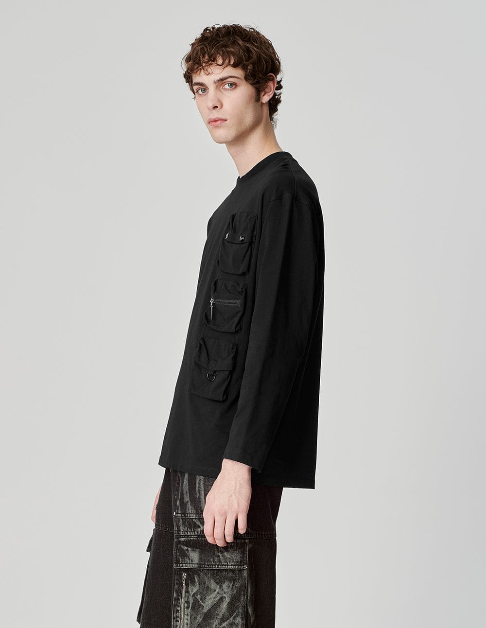 Men's Cotton Cargo Pocket Long Sleeve T-Shirt