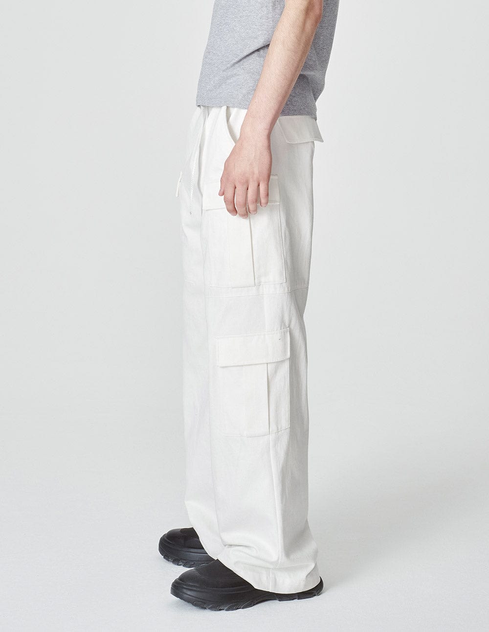 Men's White Workwear Wide Leg Pants