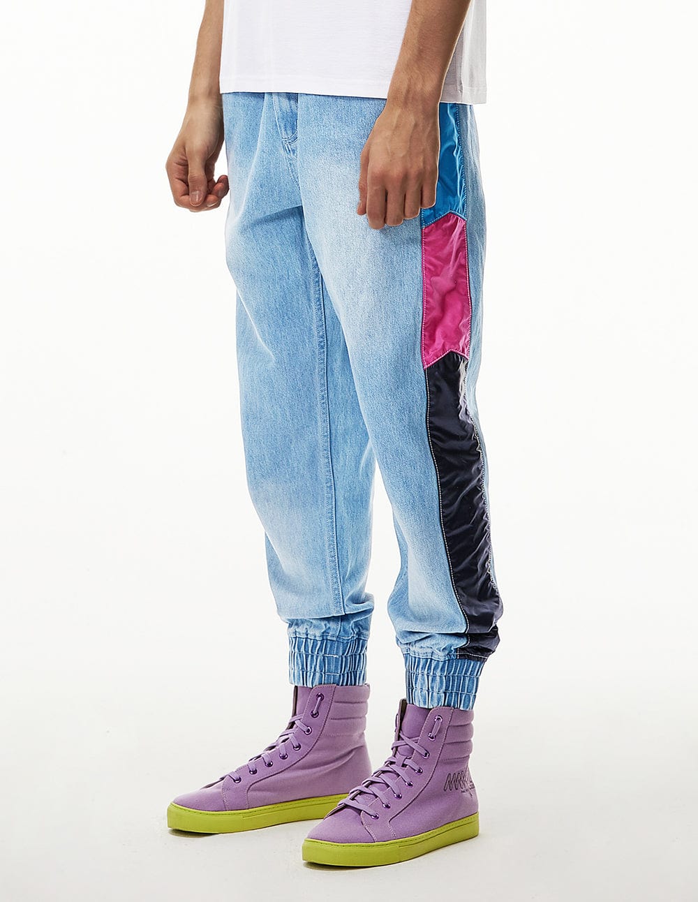 Men Patch Denim Jeans