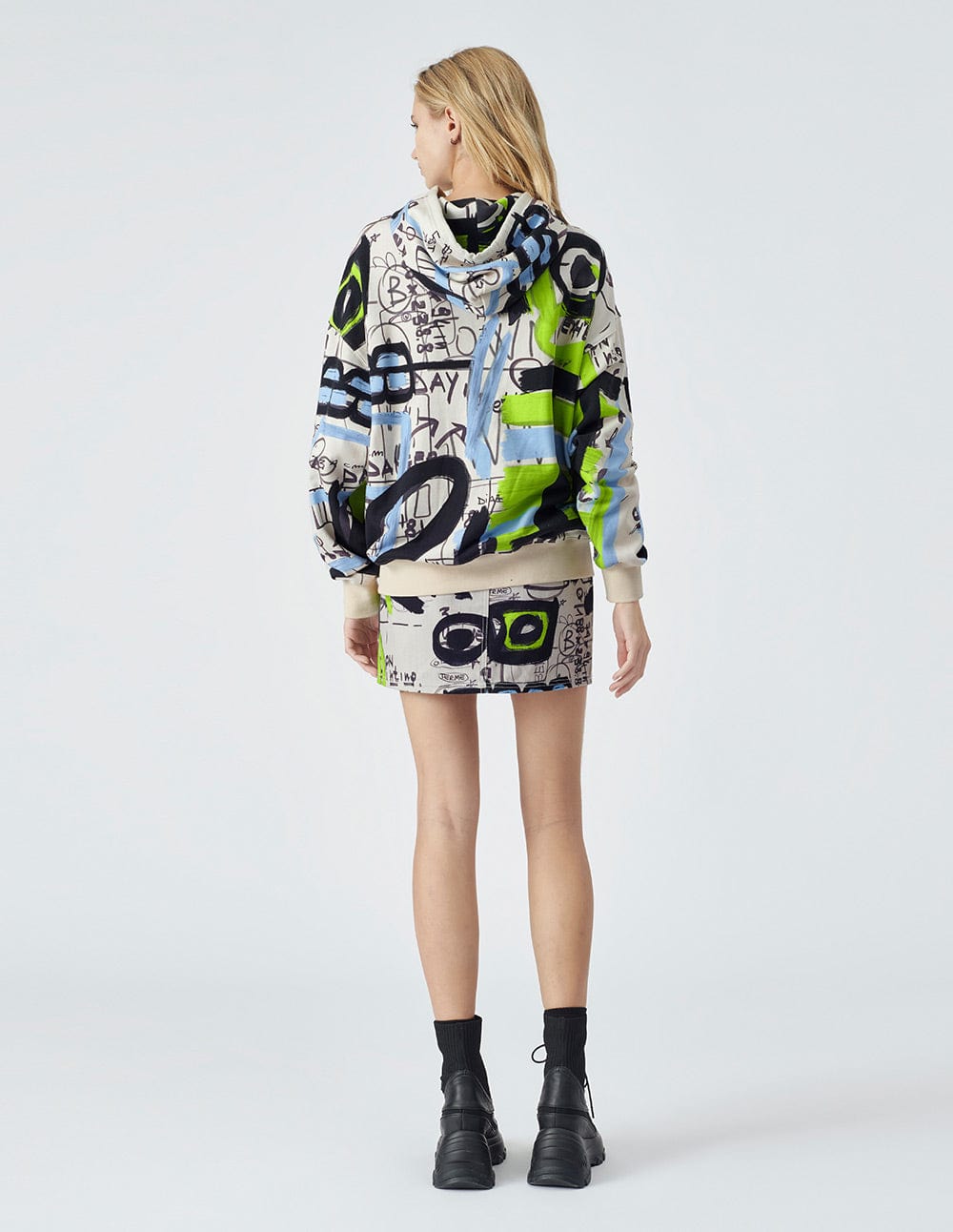 Unisex Recycled Graffiti Print Hoodie