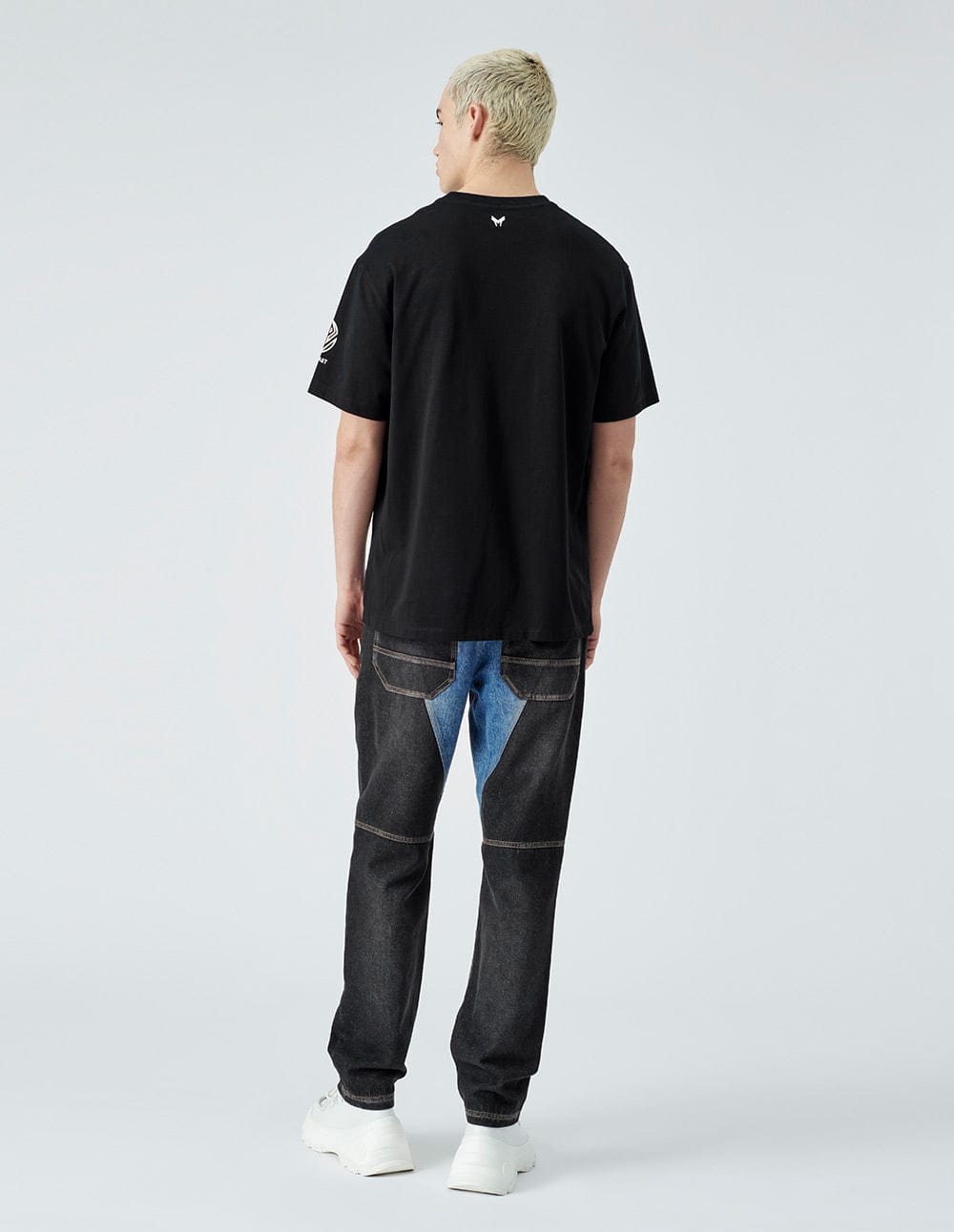 Men's Black Printed Loose Cotton T-Shirt