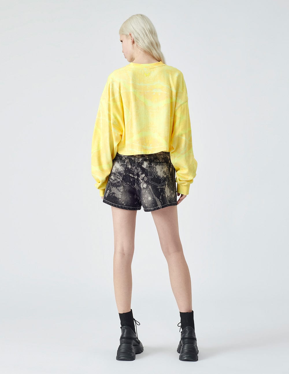 Runway Style Tie-Dye Denim Shorts