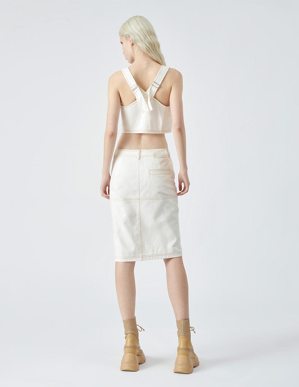 Women's White Washed Denim Vest