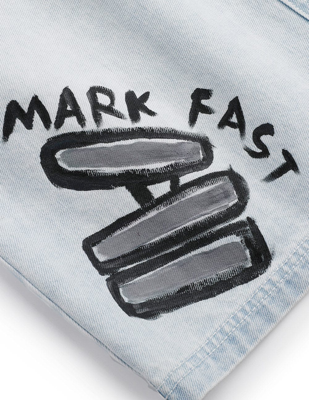 Graffiti Print Denim Skirt