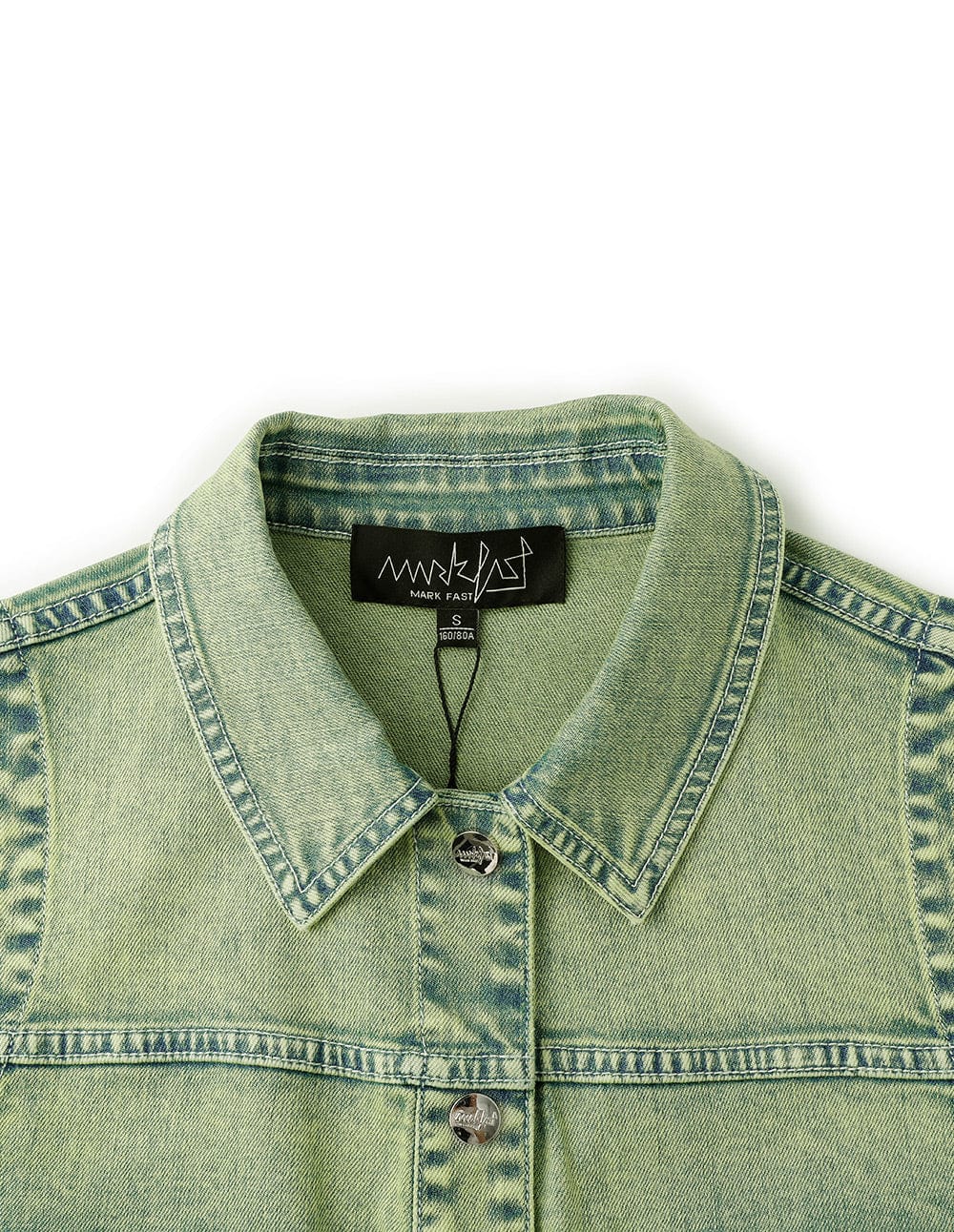 Women's Light Green Washed Denim Tank Top