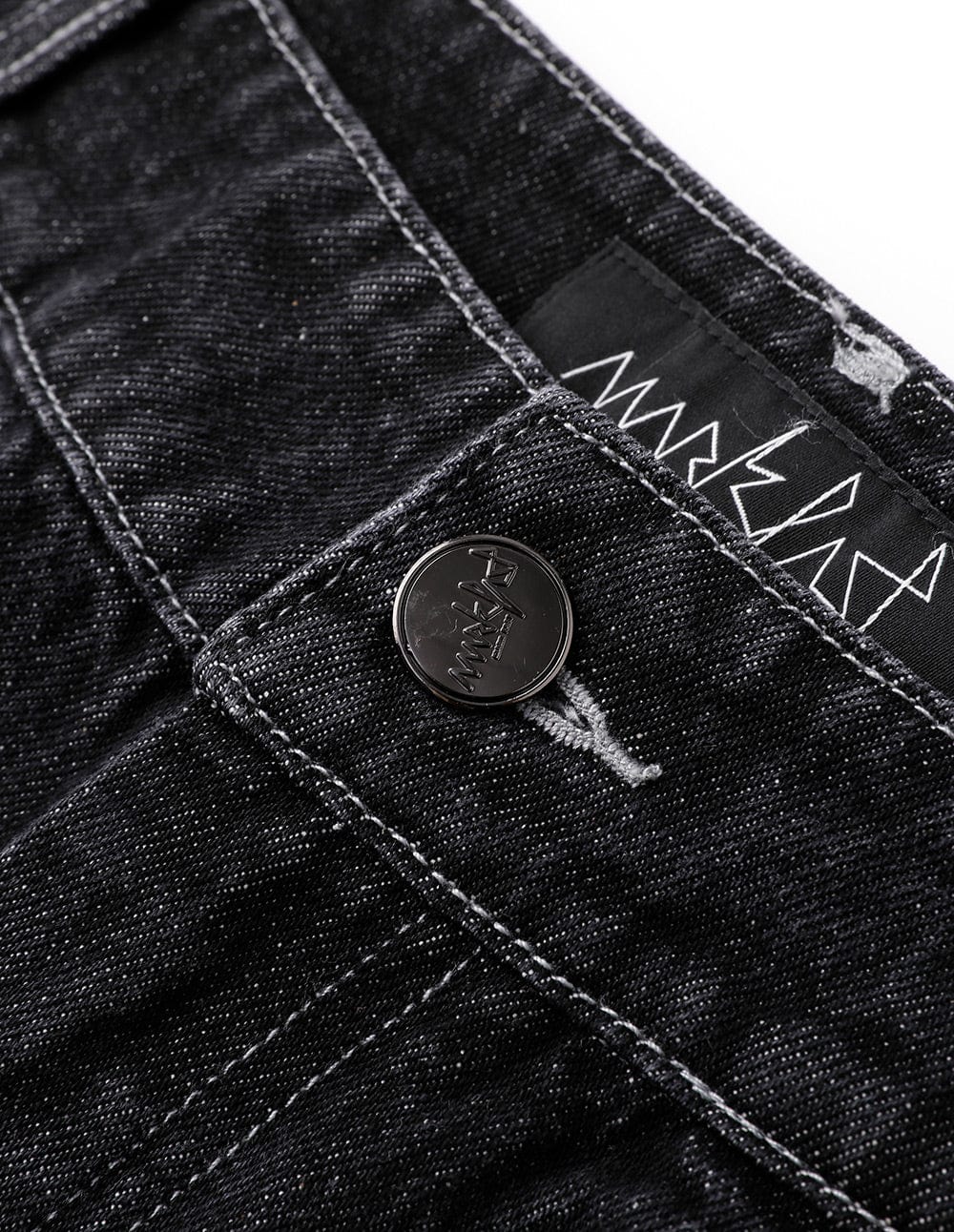 Men's Black Vintage Wash Loose Denim Trousers