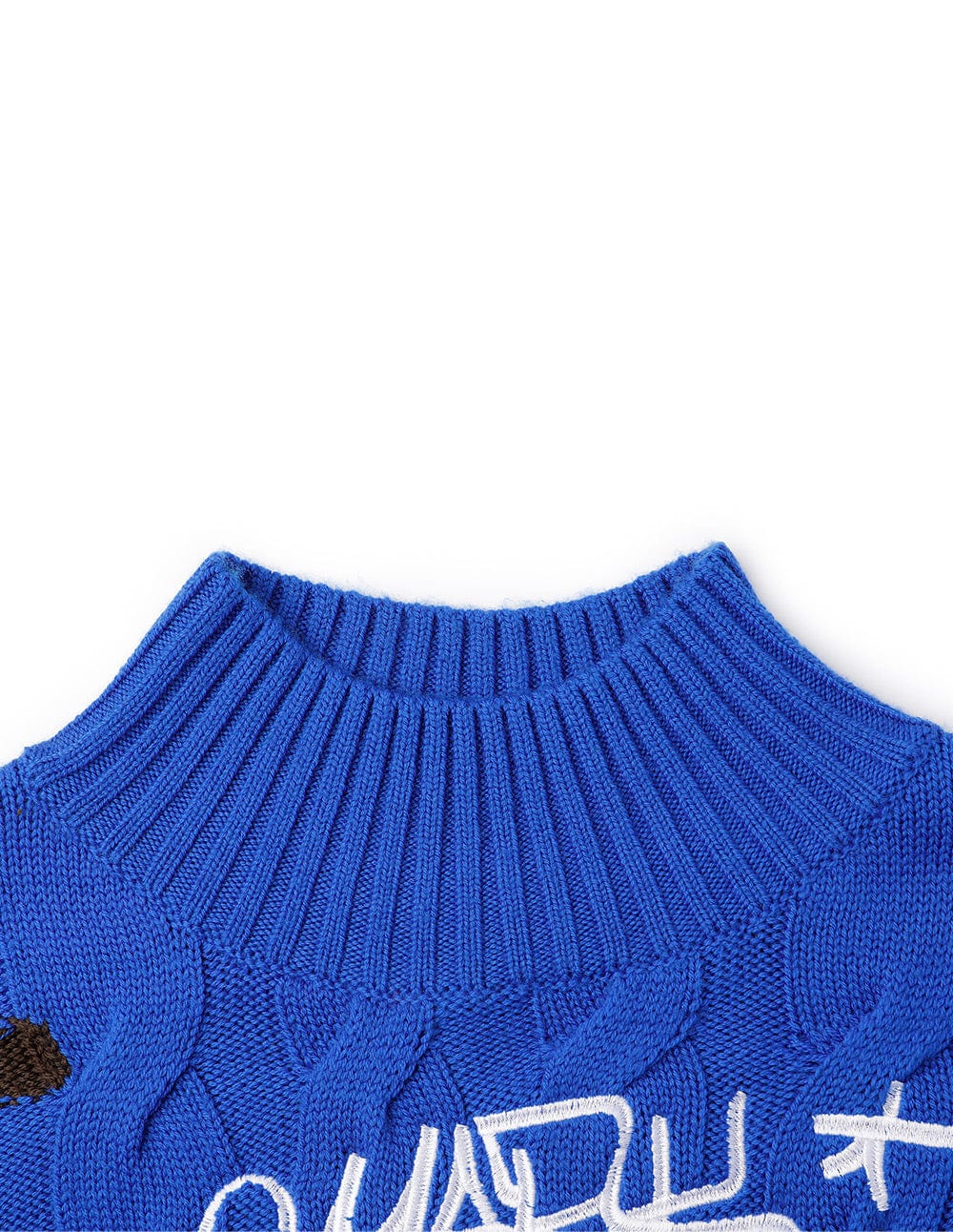 Women's Blue Wool Blend Jacquard Sweater