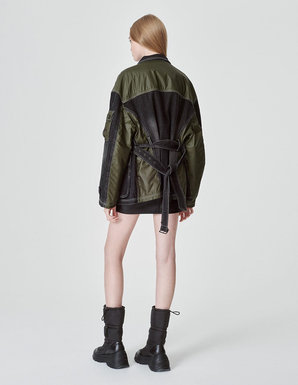 Unisex Patchwork Washed Denim Jacket