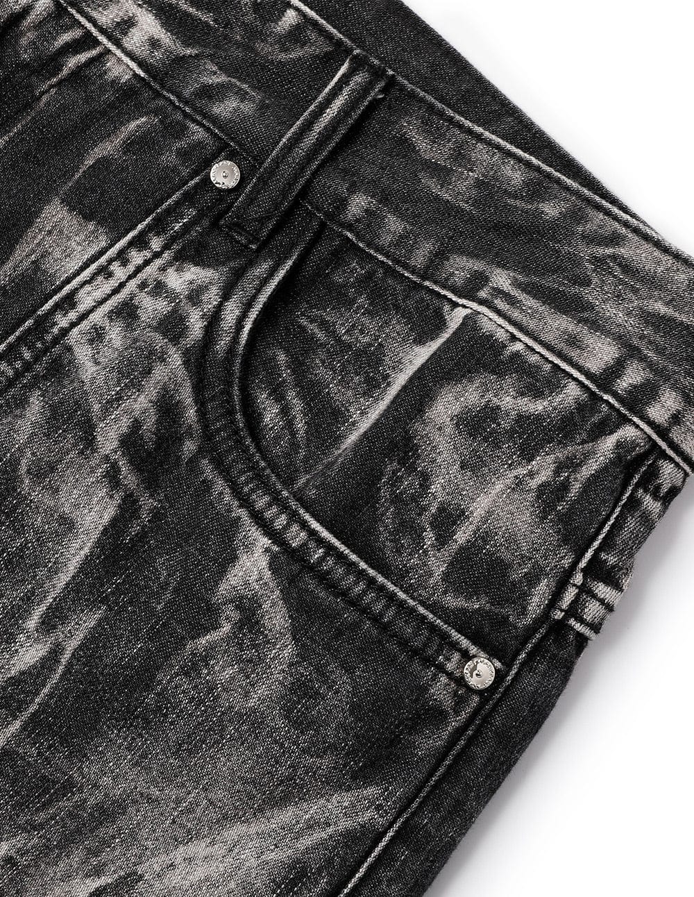 Men's Tie-Bleached Washed Shorts