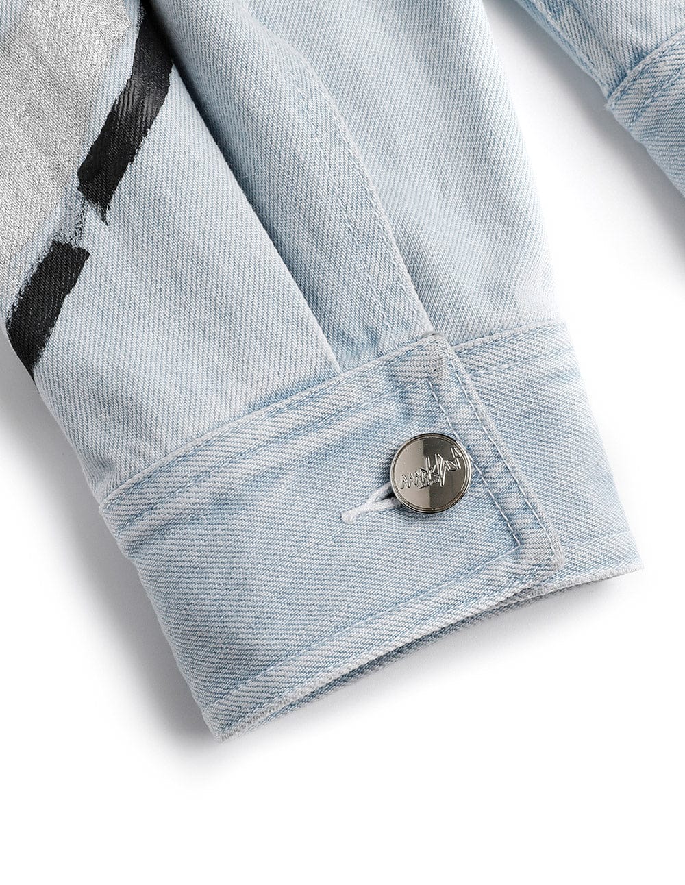 Unisex graffiti print denim jacket