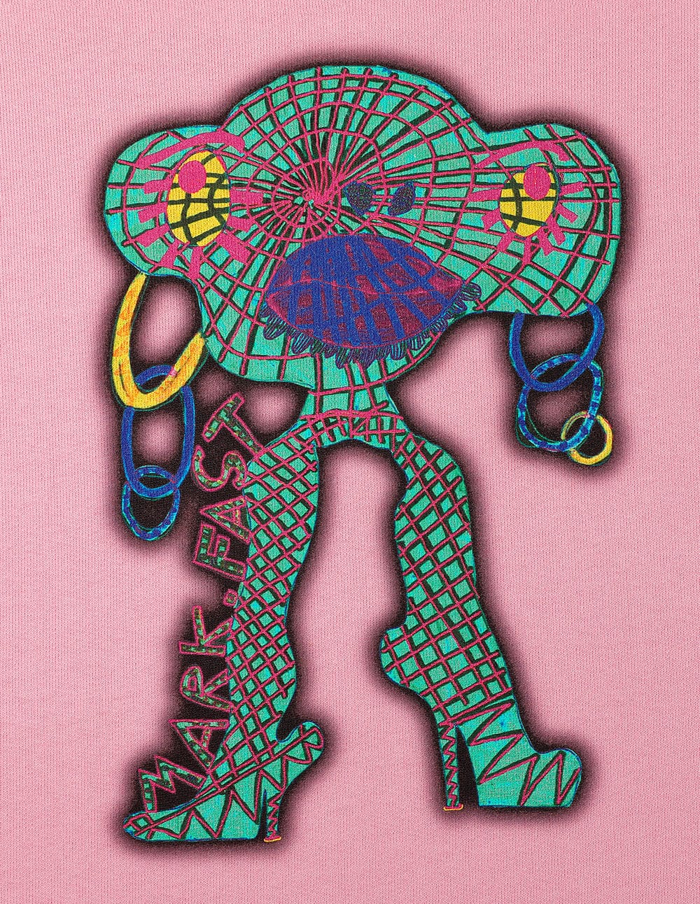 Unisex Style Pink Cotton Print Sweatshirt