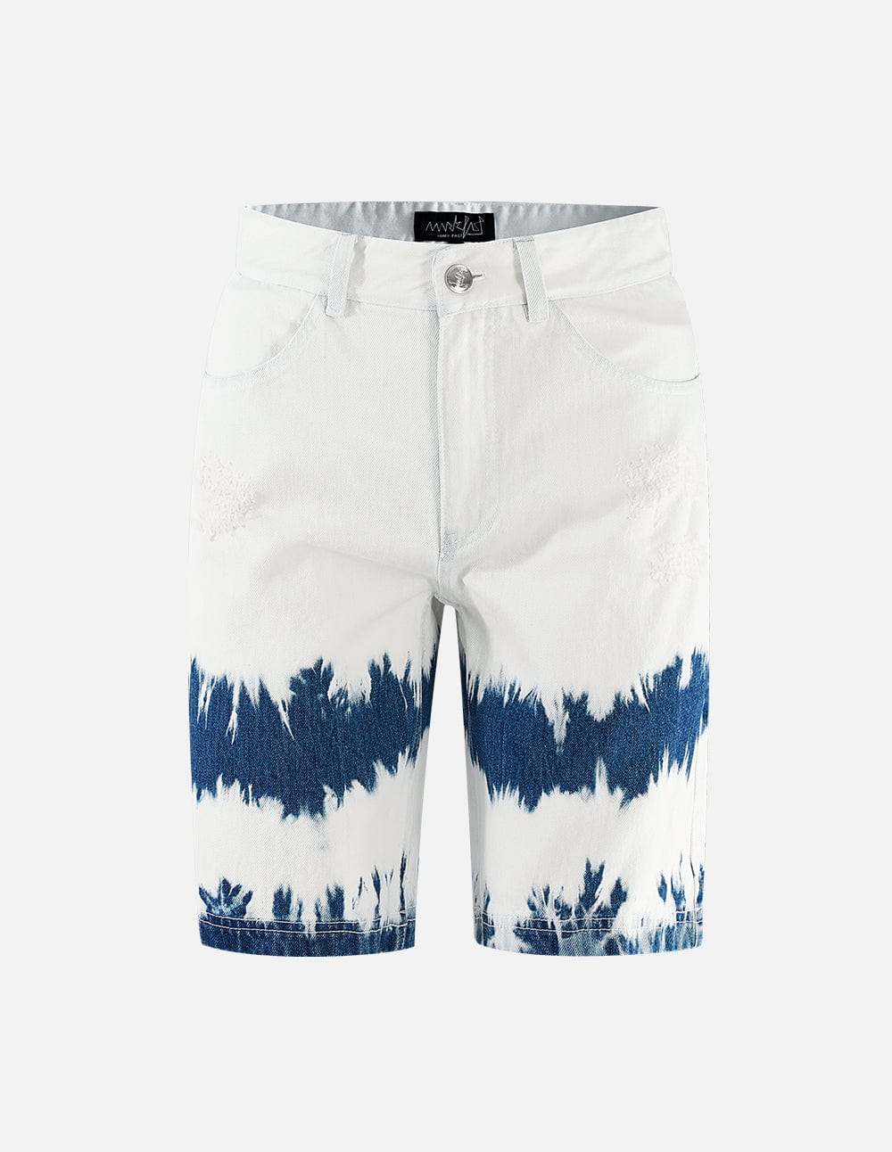 Bleach Tie-Dyed Ripped Denim Shorts